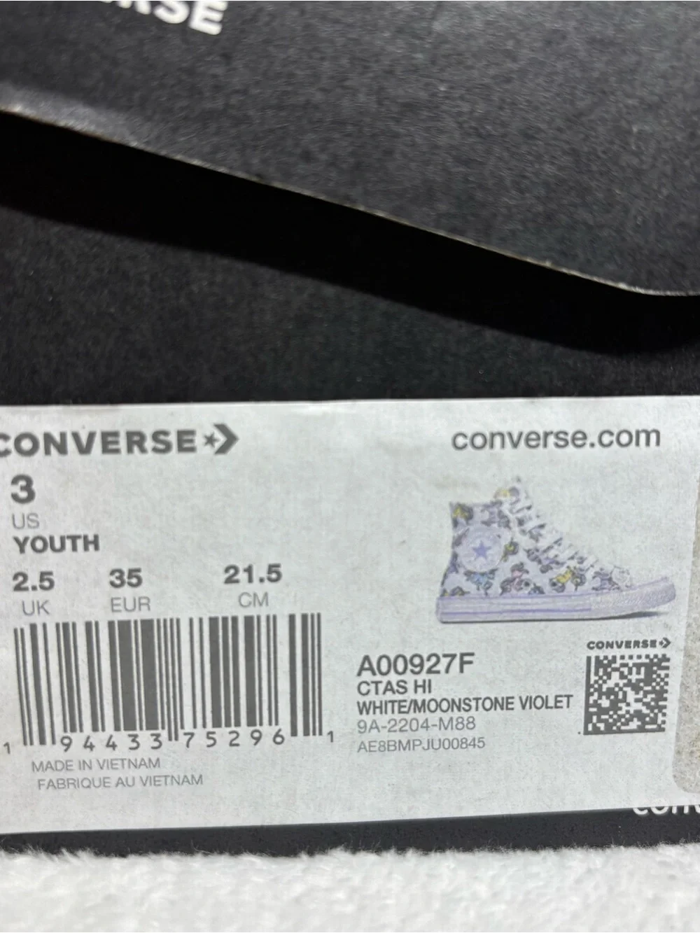 Converse Kids High-Top Sneakers in White with Pastel Unicorn Print
